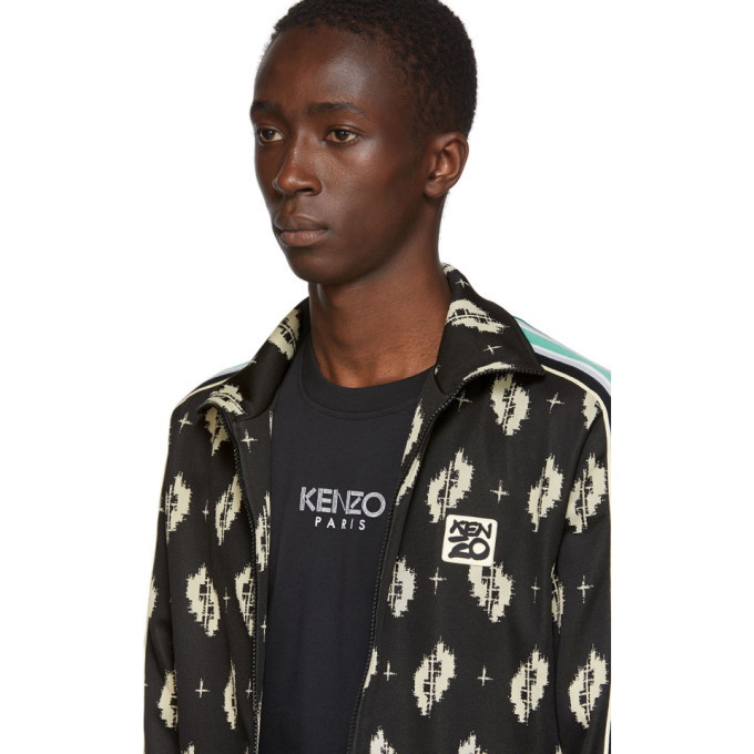 Kenzo Black Ikat Jacquard Track Jacket Kenzo