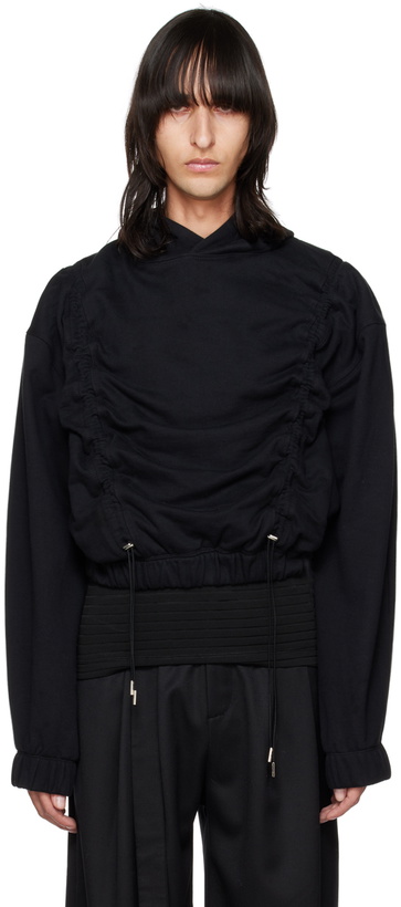 Photo: Parnell Mooney SSENSE Exclusive Black Drawstring Hoodie