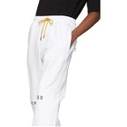 Pyer Moss White Embroidered Logo Slouchy Jogger Sweatpants