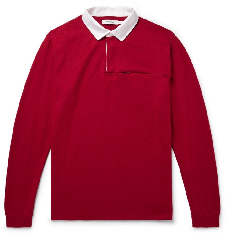 Photo: nonnative - Contrast-Trimmed Wool-Felt Polo Shirt - Men - Red