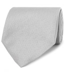 TOM FORD - 8cm Silk and Linen-Blend Jacquard Tie - Men - Silver