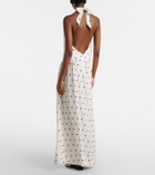 Adriana Degreas Polka-dot halterneck maxi dress