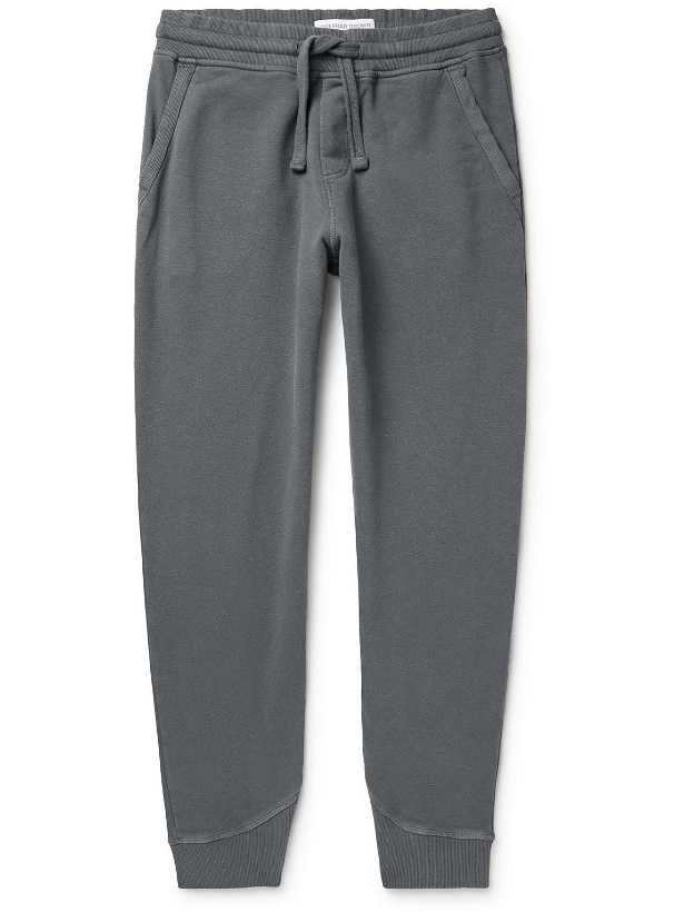 Photo: Orlebar Brown - Duxbury Tapered Garment-Dyed Cotton and Linen-Blend Jersey Sweatpants - Gray