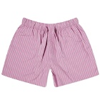 Tekla Fabrics Tekla Sleep Shorts in Purple Pink Stripes