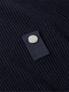 Sacai - Layered Nylon-Trimmed Cotton-Blend Sweater - Blue