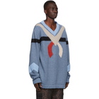 Kiko Kostadinov Blue Intarsia Nolan Sweater