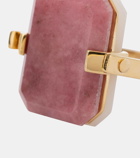 Aliita Deco Sandwich 9kt gold ring with agate and rhodonite