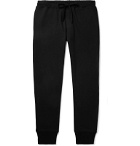 Secondskin - Slim-Fit Tapered Mélange Loopback Cotton-Jersey Sweatpants - Black