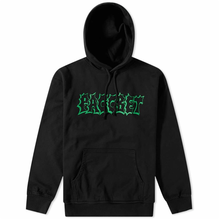 Photo: PACCBET Men's Jagged Logo Popover Hoody in Black
