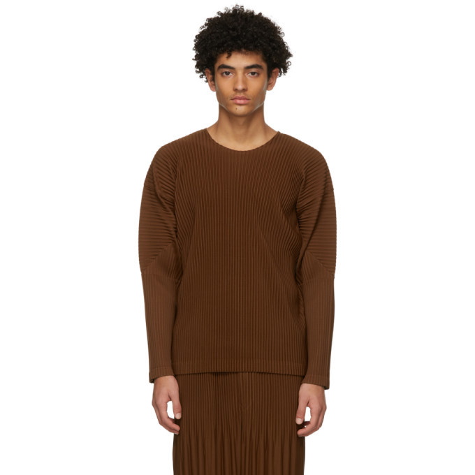 Photo: Homme Plisse Issey Miyake Brown Monthly Colors October Long Sleeve T-Shirt