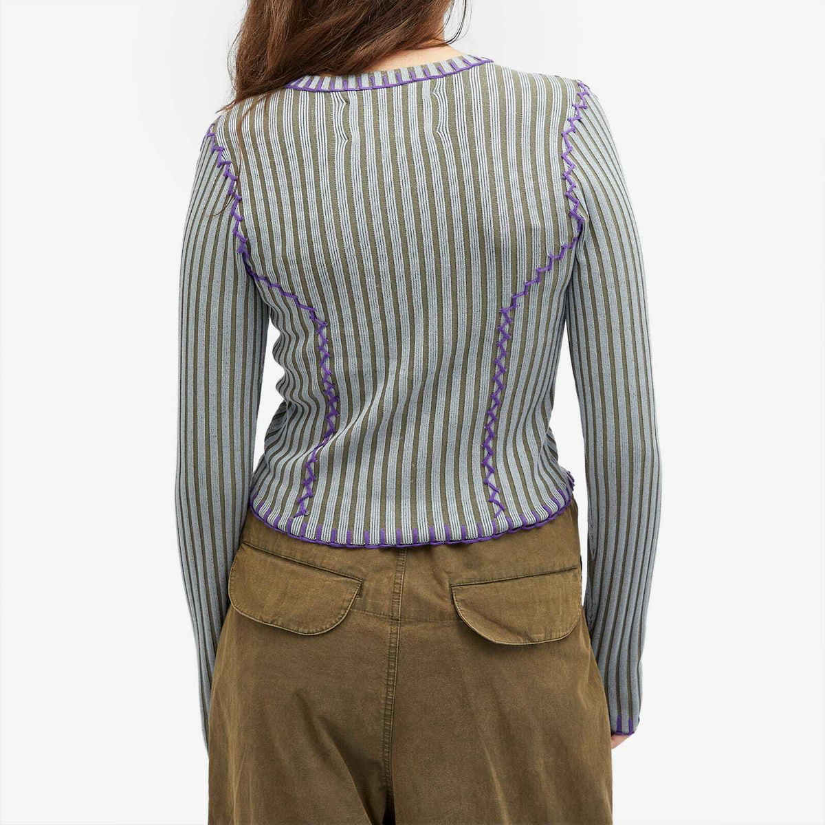 Brain Dead Women's Mariel Sport Knit Long Sleeve Top in Rain