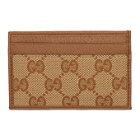 Gucci Beige and Brown NY Yankees Edition Small GG Patch Card Holder