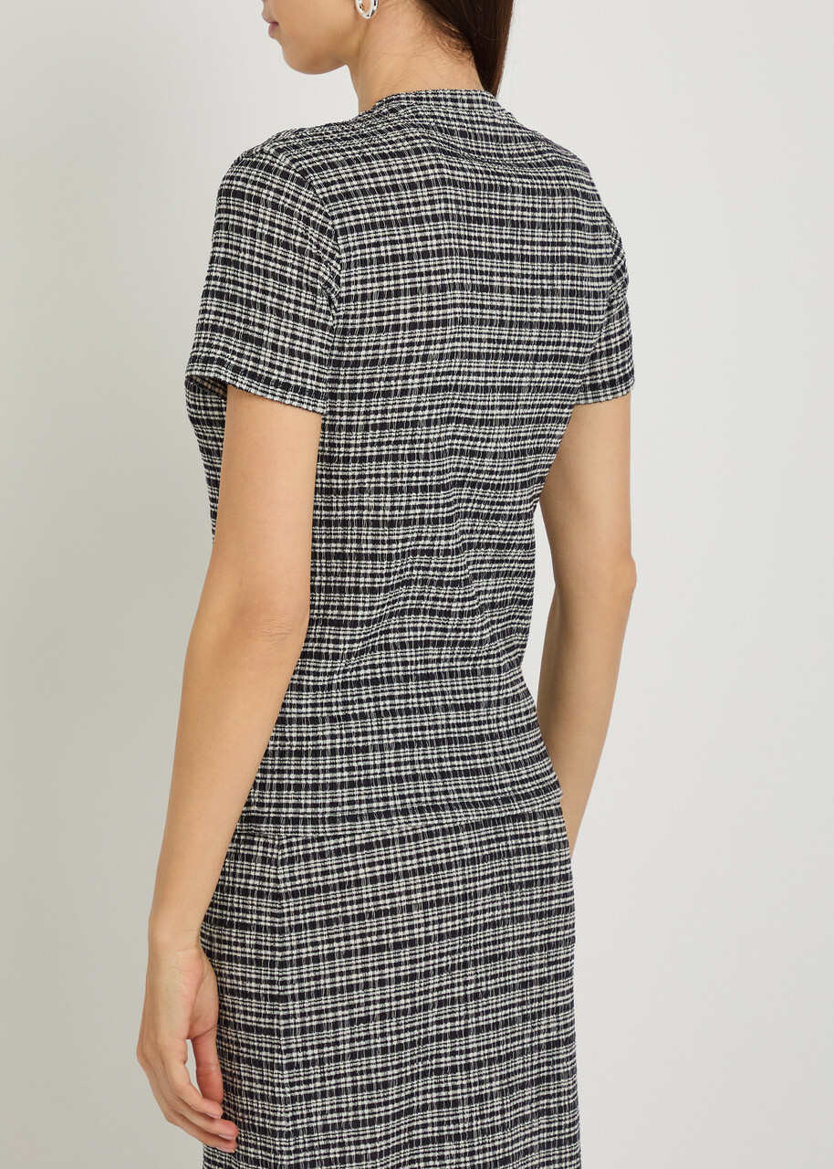 Vince Striped Shirred T-shirt Stripe