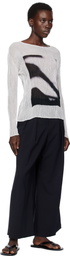 ISSEY MIYAKE White May Shadow Study Chiffon Twist T-shirt