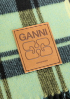 Ganni Plaid Fringed Wool Scarf - Yellow - One Size