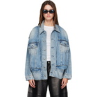 R13 Blue Roxy Moto Denim Jacket