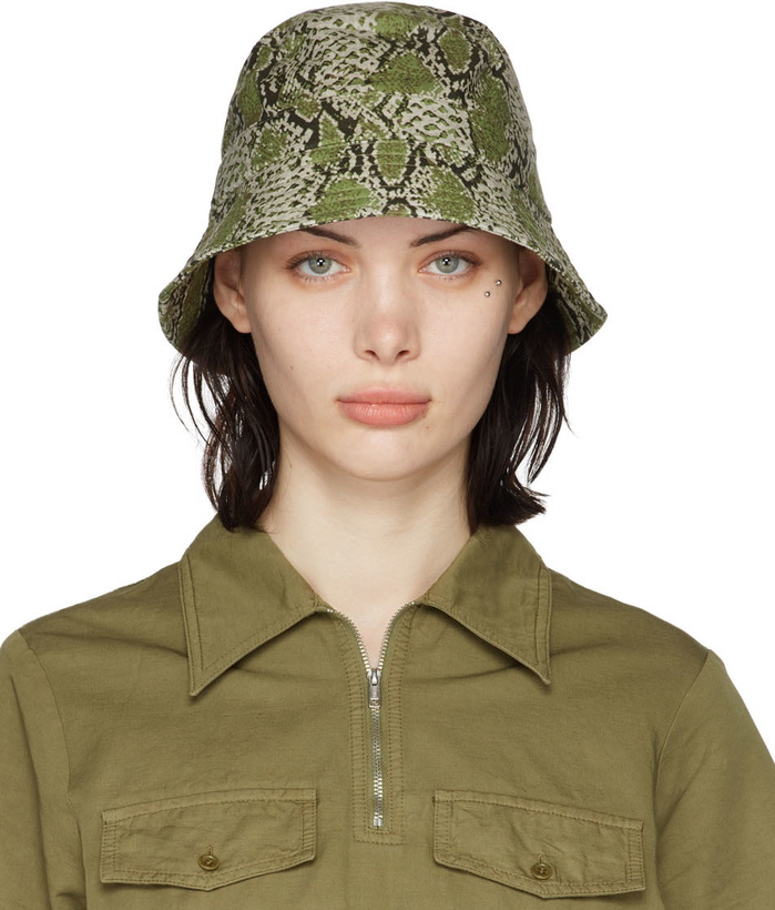 Photo: YMC Green Snake Print Bucket Hat