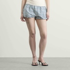 Acne Studios Women's Pebby Check Mini Shorts in Blue/White