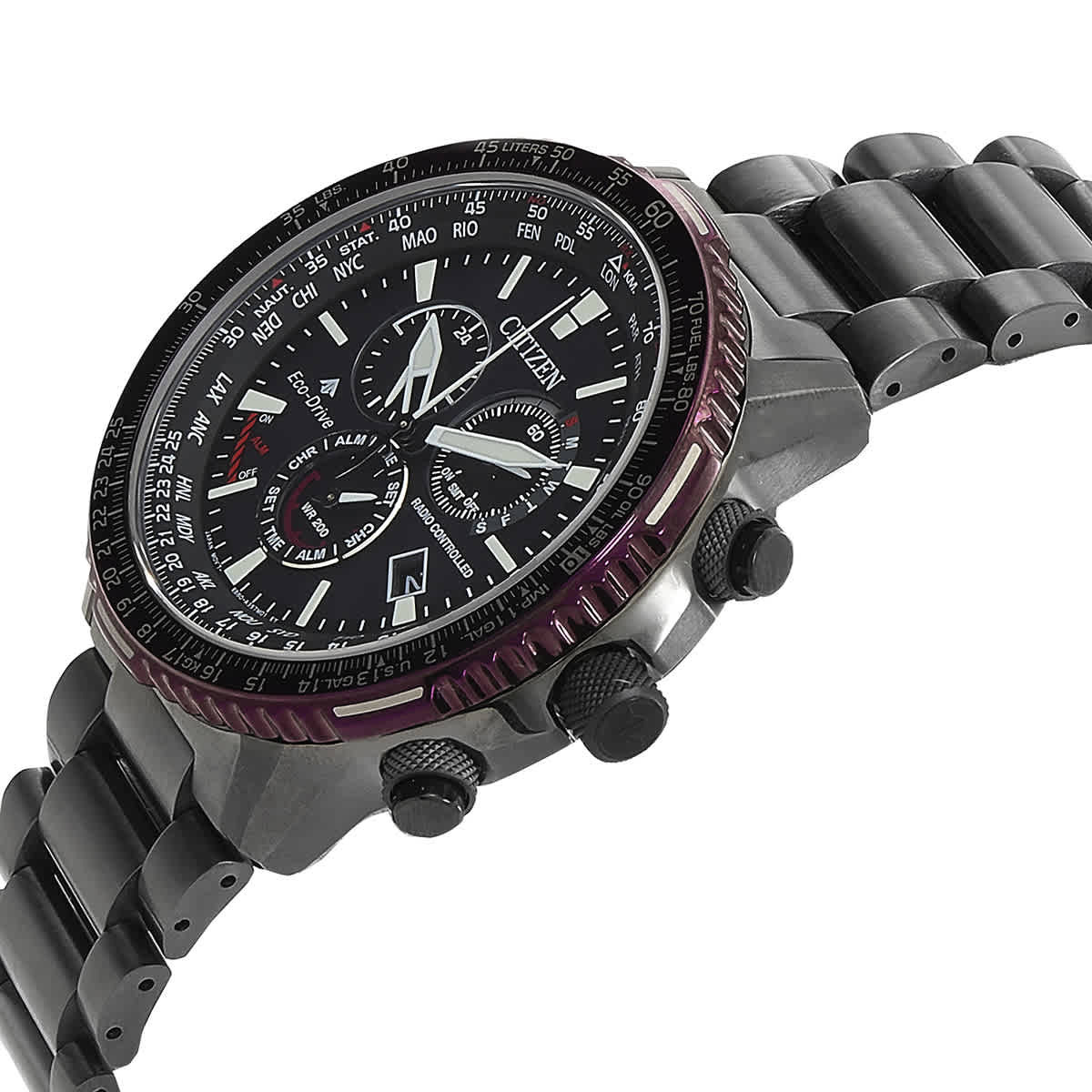 Citizen Promaster Perpetual Alarm World Time Chronograph GMT Black 