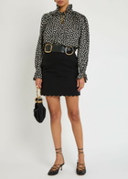 Chloe Scalloped Stretch-cotton Mini Skirt Black