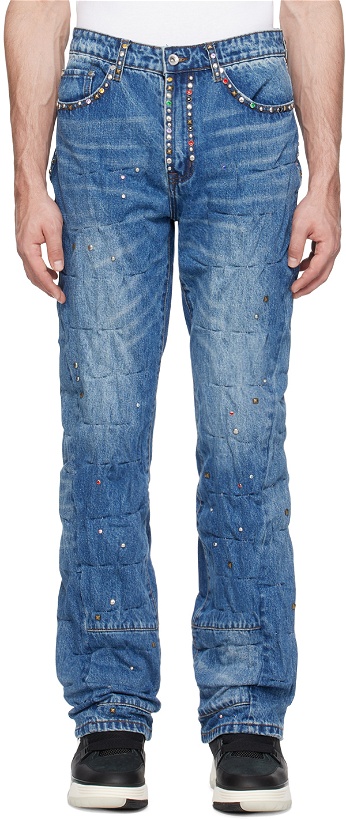 Photo: Who Decides War Blue Studded Jeans