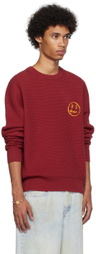 drew house Burgundy Embroidered Sweater