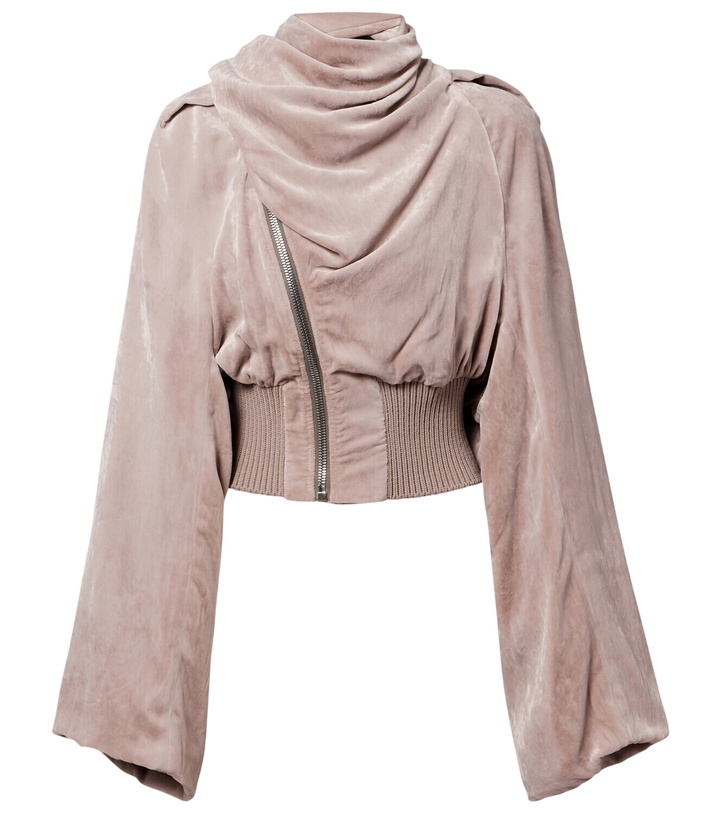 Photo: Rick Owens Scarf Flight chenille bomber jacket