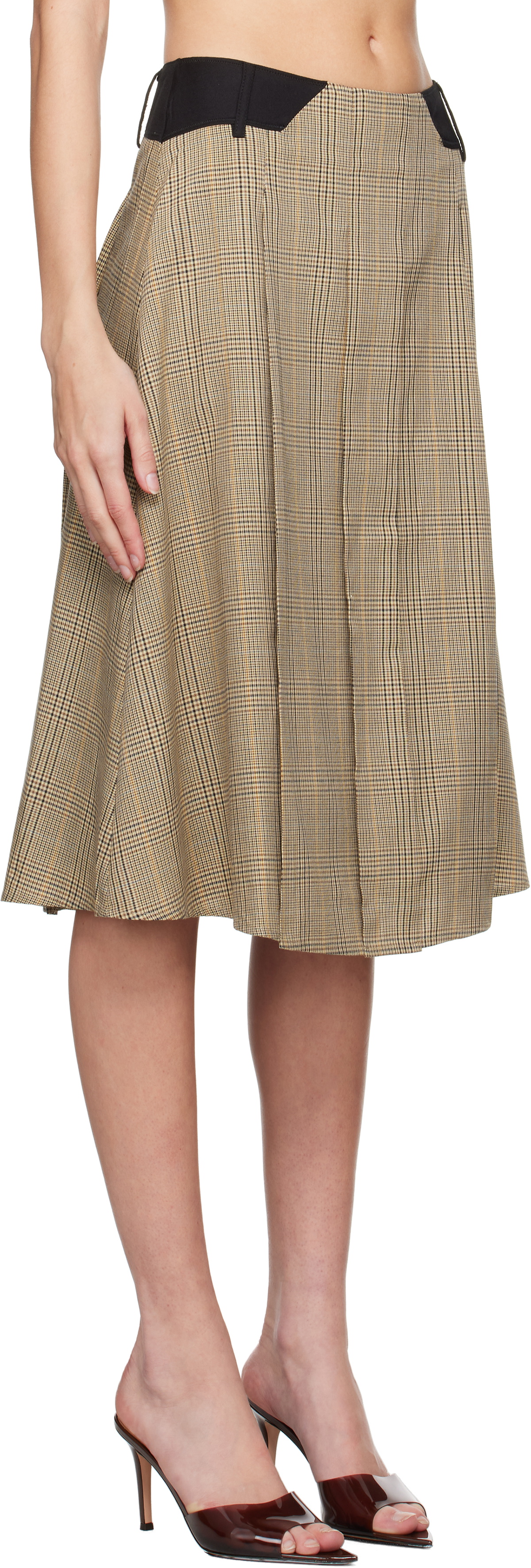 Miaou Beige Albra Midi Skirt