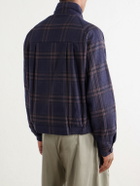 Kardo - Stanley Embroidered Checked Cotton Bomber Jacket - Blue
