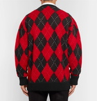 Alexander McQueen - Oversized Argyle Wool-Blend Sweater - Men - Red