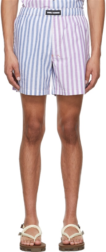 Photo: Double Rainbouu Blue Striped Boxer Shorts