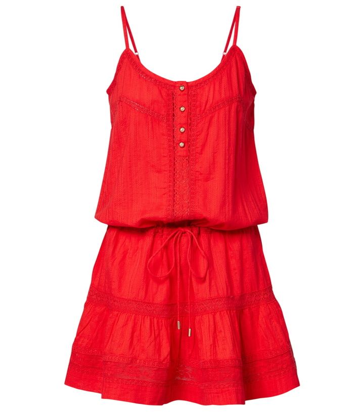 Photo: Melissa Odabash Kelly crochet-trimmed cotton minidress