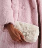 Roger Vivier Viv Choc embellished faux shearling wallet