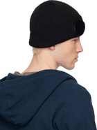 C.P. Company Black Cotton Goggle Beanie