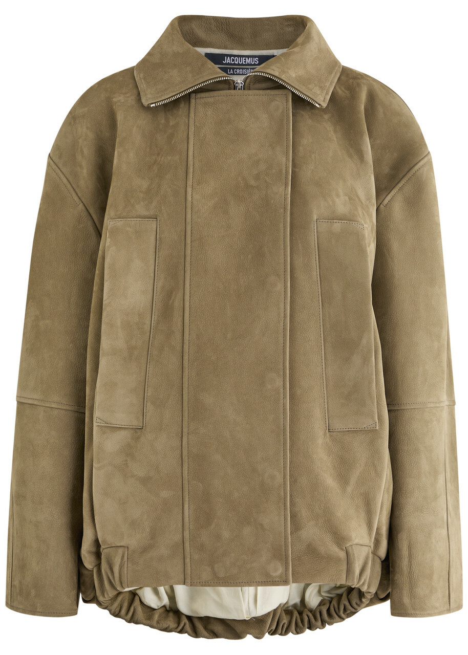Jacquemus Le Blouson Ciro Cuir Nubuck Jacket Khaki