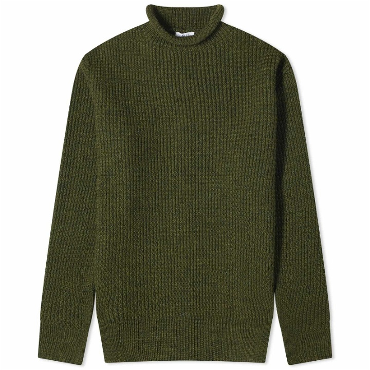 Photo: Sunspel Men's Fisherman Sweater in Dark Olive