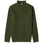 Sunspel Men's Fisherman Sweater in Dark Olive