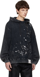 Maison MIHARA YASUHIRO Black Embellished Bleached Hoodie