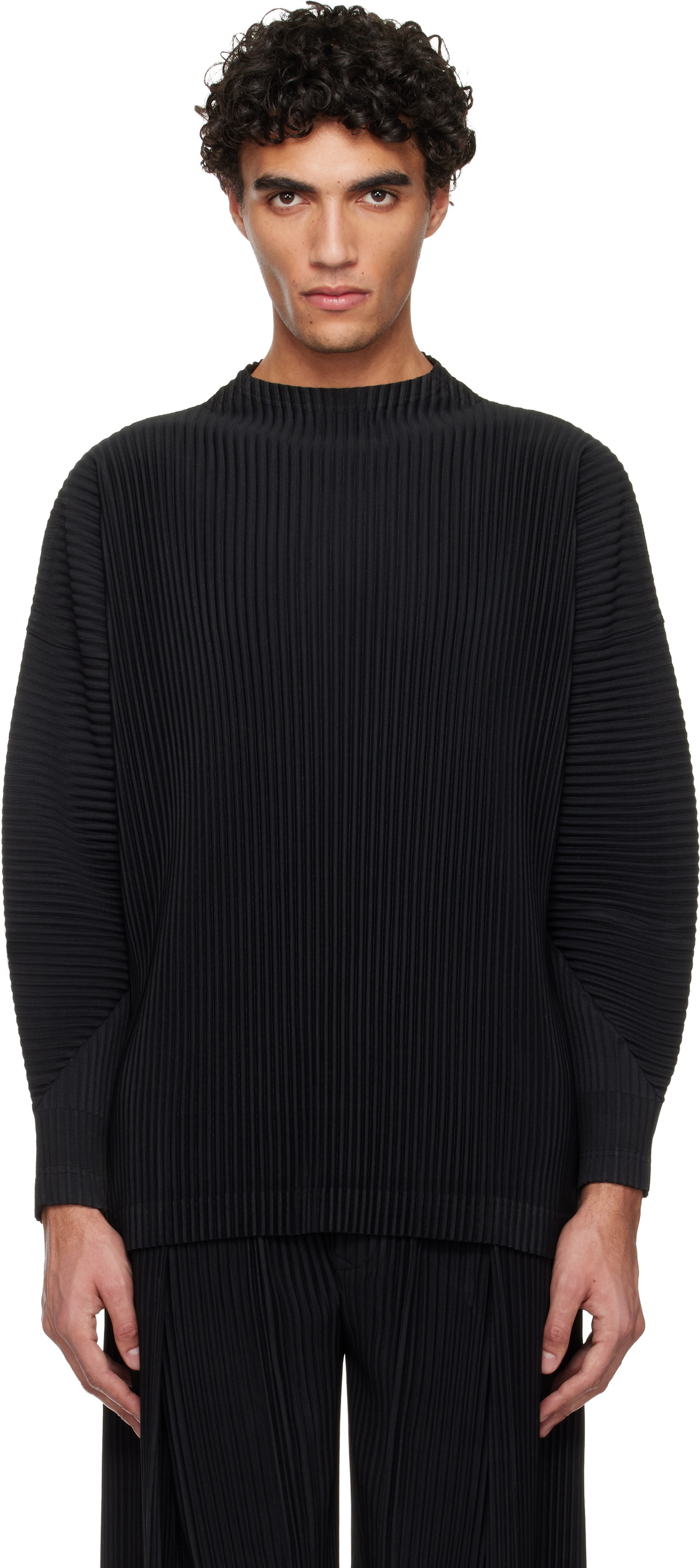 HOMME PLISSÉ ISSEY MIYAKE Black Rustic Turtleneck Homme Plisse