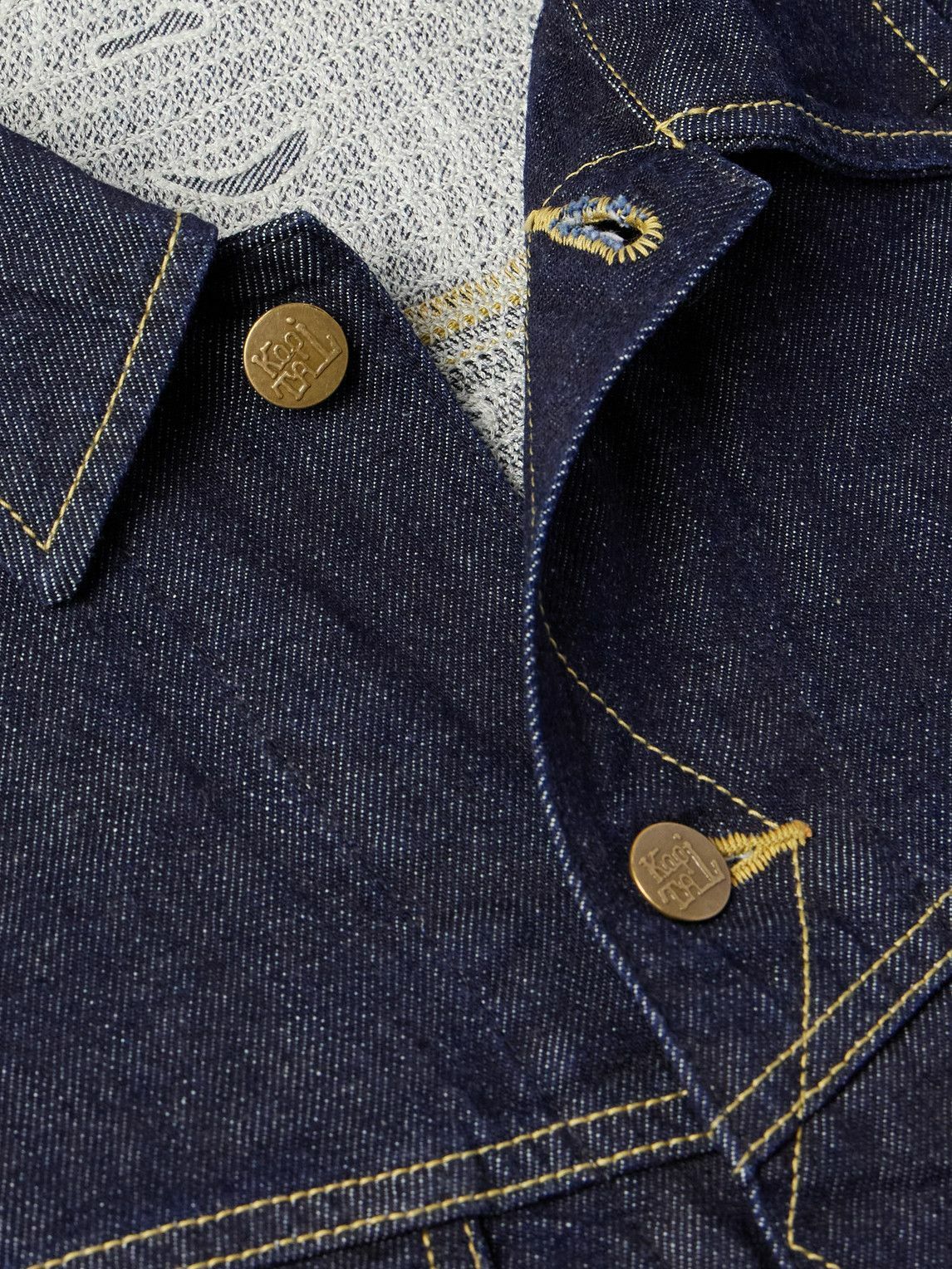 KAPITAL - Crochet-Trimmed Denim Jacket - Blue KAPITAL