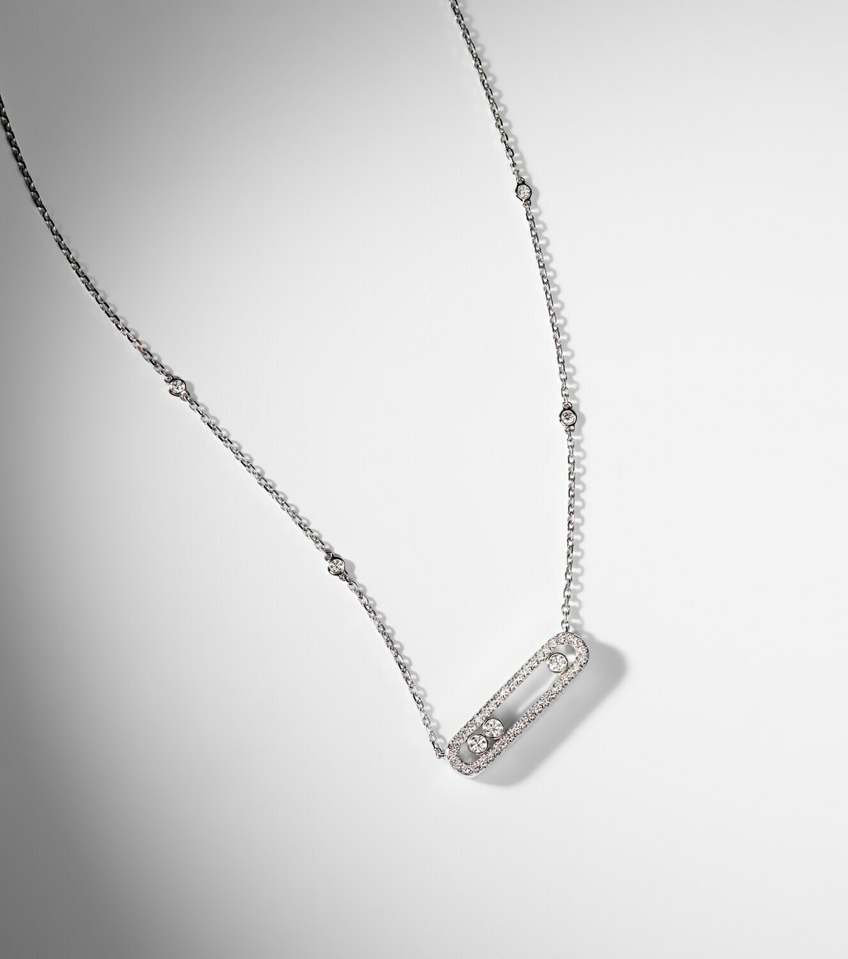 Messika Baby Move 18kt white gold necklace with diamonds