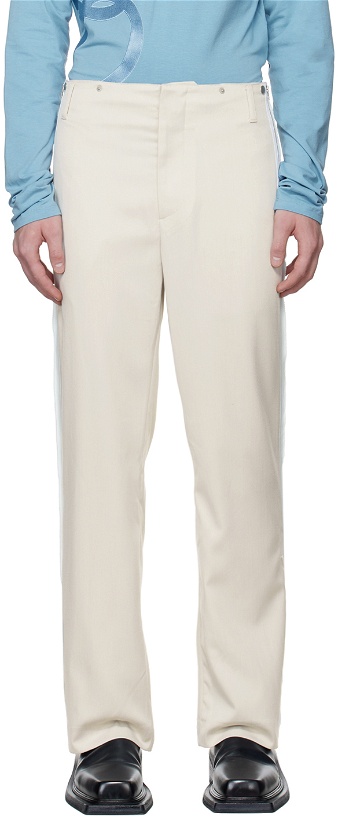 Photo: TheOpen Product SSENSE Exclusive Beige Side Taped Pants