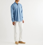 Loro Piana - Camp-Collar Denim Shirt - Blue