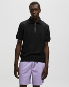 New Amsterdam Zip Polo Knit Black - Mens - Polos