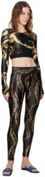 Versace Jeans Couture Black & Gold Chain Couture Leggings