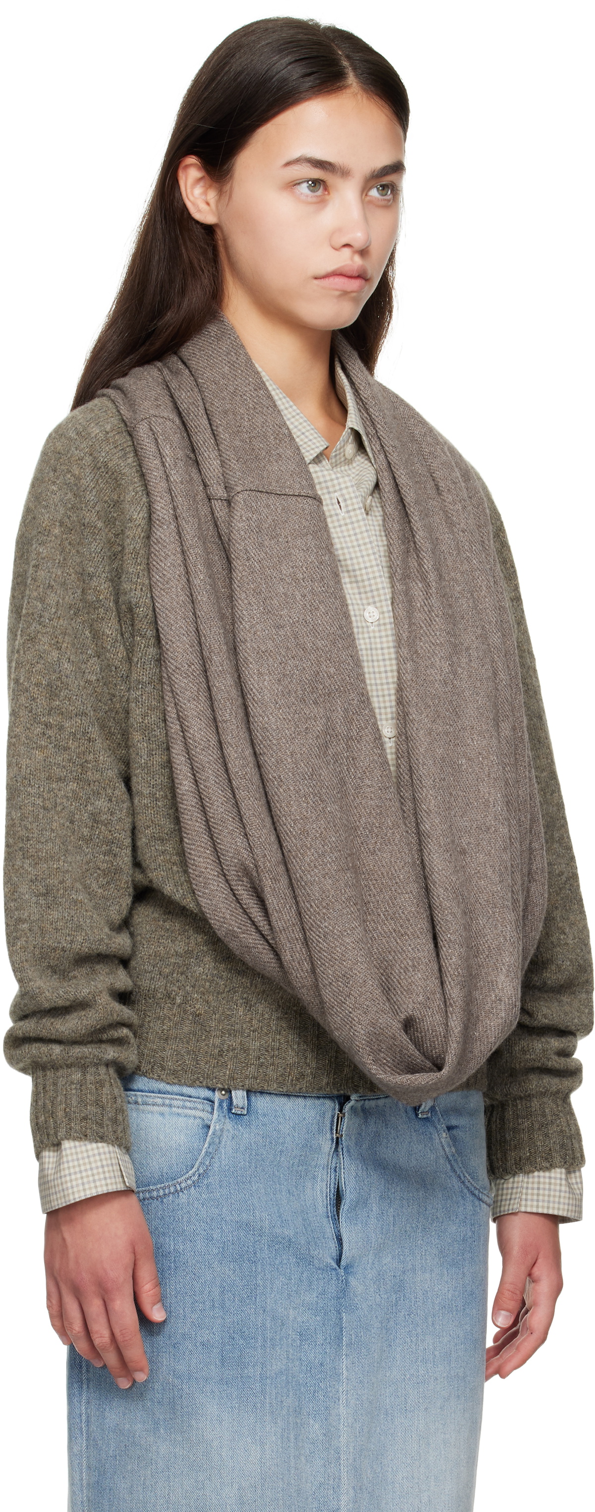 Bless Brown Waterfall Har Sweater