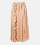 Ulla Johnson Zena ruffled silk chiffon midi skirt