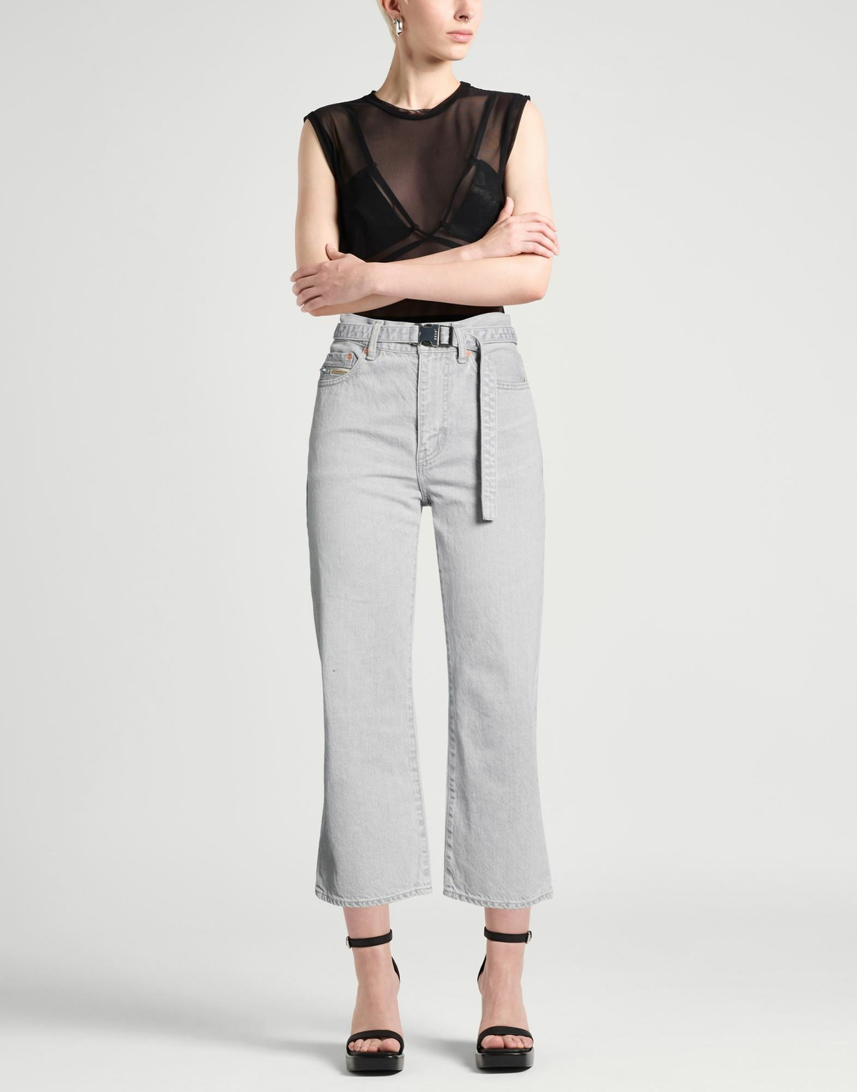 Sacai Womens Jeans in Grey