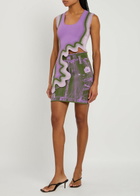 PH5 Daisy Patterned-intarsia Knitted Mini Skirt Lilac