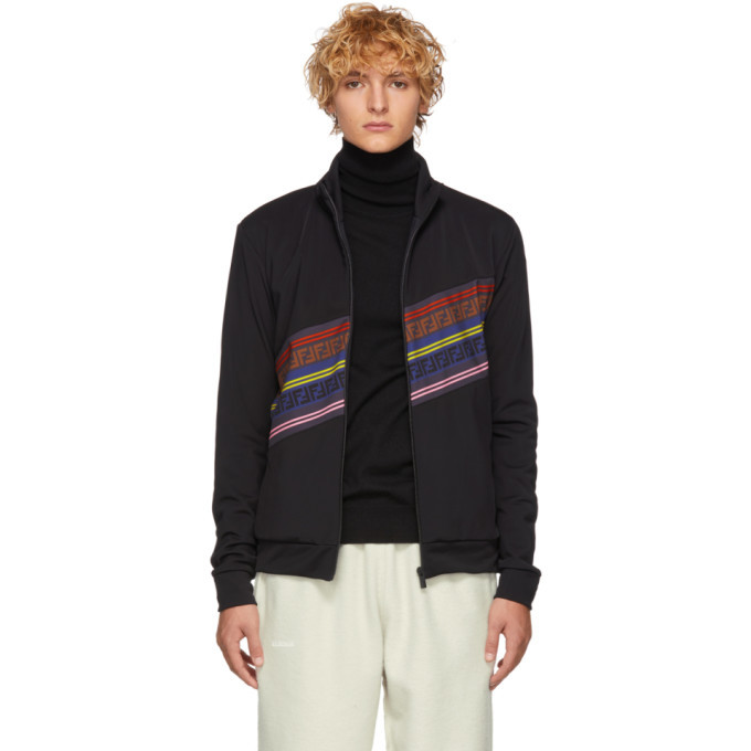 Photo: Fendi Black Striped Forever Fendi Zip-Up Sweater